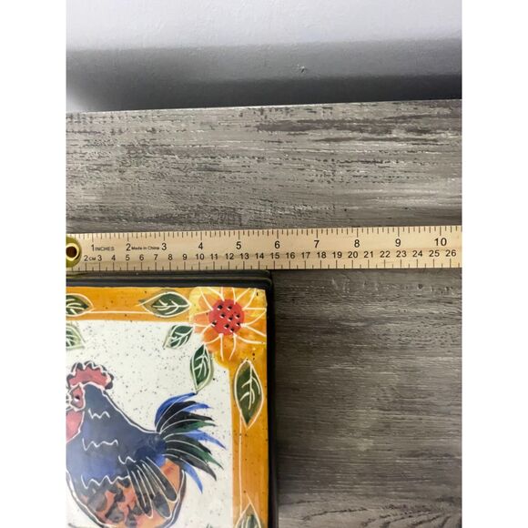 Julie Ueland Rooster Trivet Set – Farmhouse Ceramic Kitchen Decor – 6x7 - Picture 7 of 10